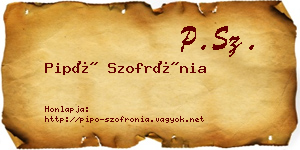 Pipó Szofrónia névjegykártya